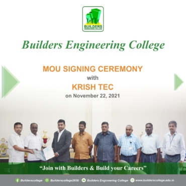 MOU Signing Ceremony with Krish Tec on 22.11.2021